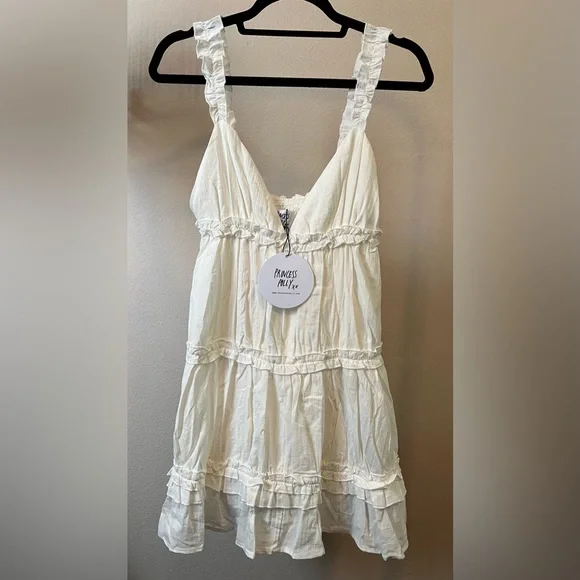 open lace back dress Romeo Dress in White Polka Dot – OMNES main image 0